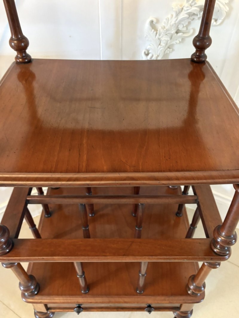 Antique Victorian Quality Mahogany Free Standing Canterbury Whatnot - Image 12